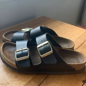 Birkenstock black oiled leather 39